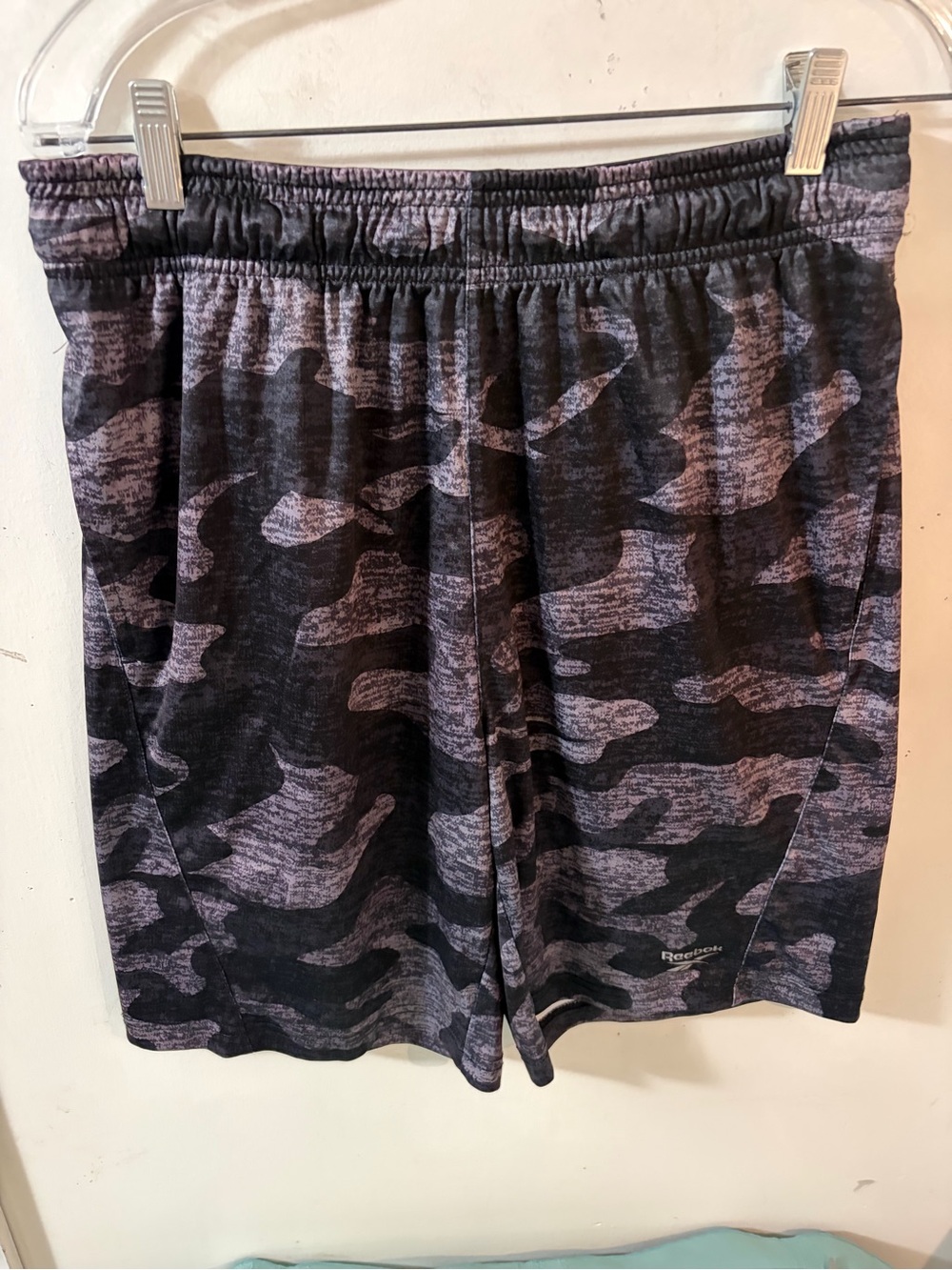Reebok Men’s Black & Gray Camo Training Shorts